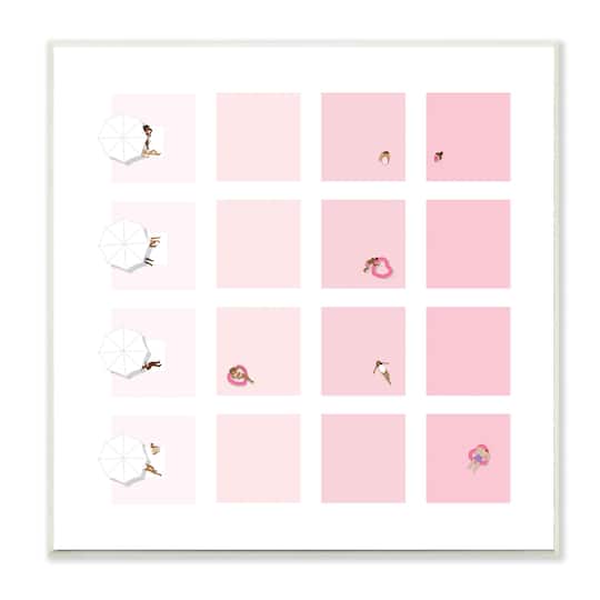 Stupell Industries Tropical Summer Pool Abstract Pink Geometric Pattern, 12" x 12"